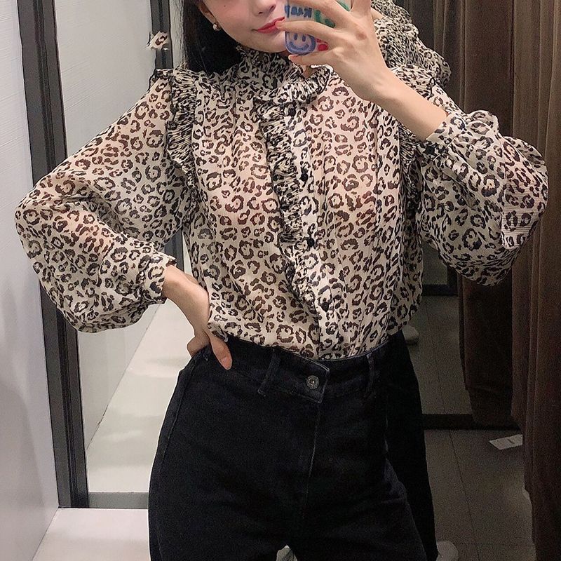Printed chiffon shirt