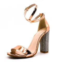 Rhinestone high heel cool - Gold - View 1