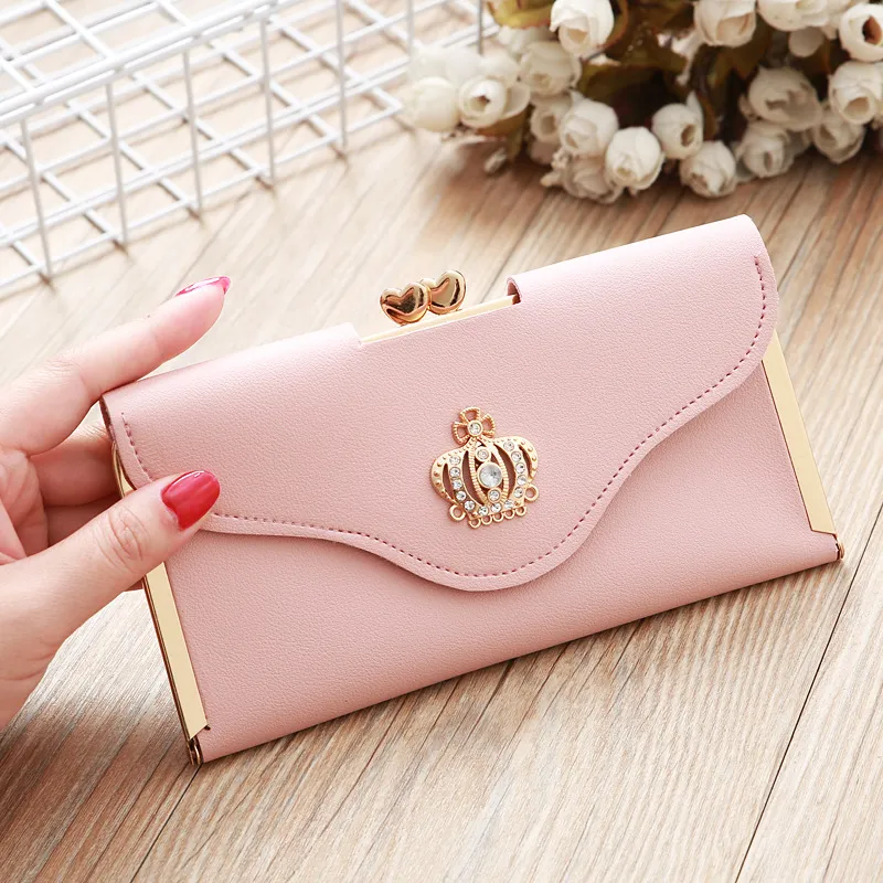 Purse with diamond - encrusted buckle - Pink