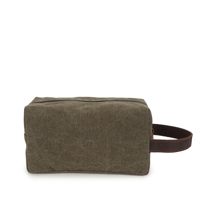 Washed canvas wash bag