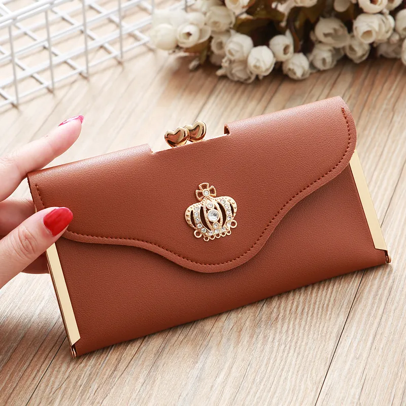 Purse with diamond - encrusted buckle - Taupe