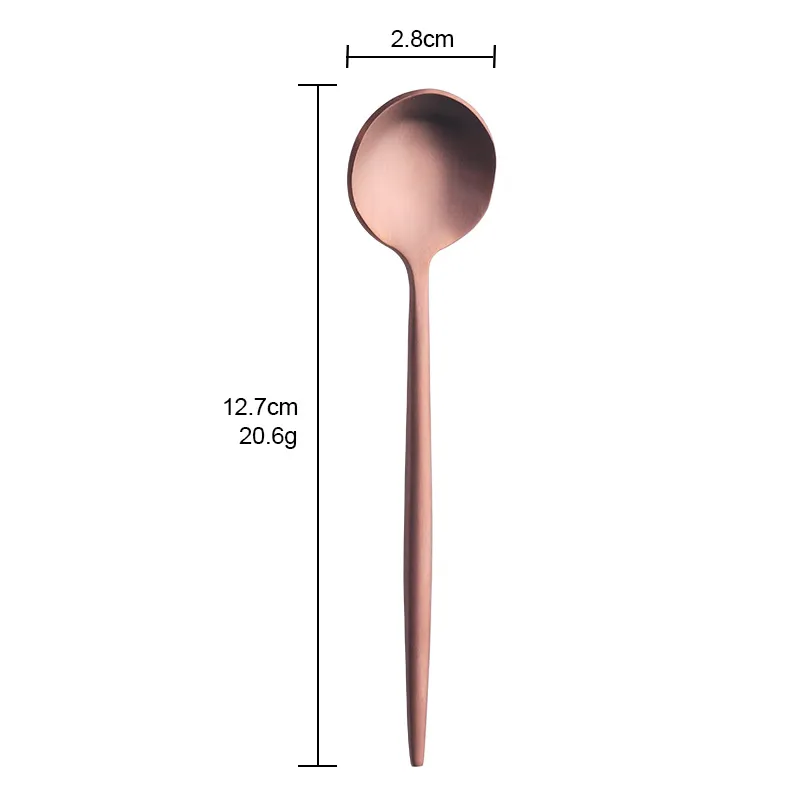 Bida 304 stainless steel round Portuguese tea spoon - Rose Gold
