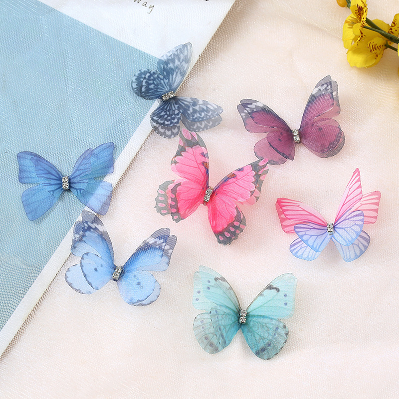 Three dimensional tulle butterfly hairpin jewelry Random No Hairpin - Shop at LoveMi