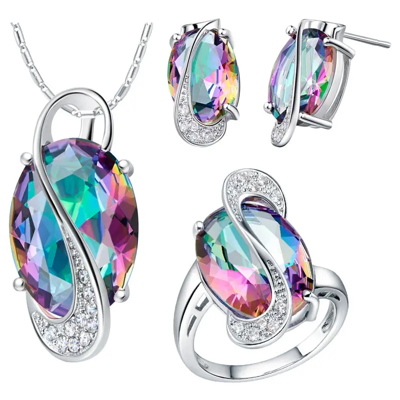 Color Blue Green Jewelry Set