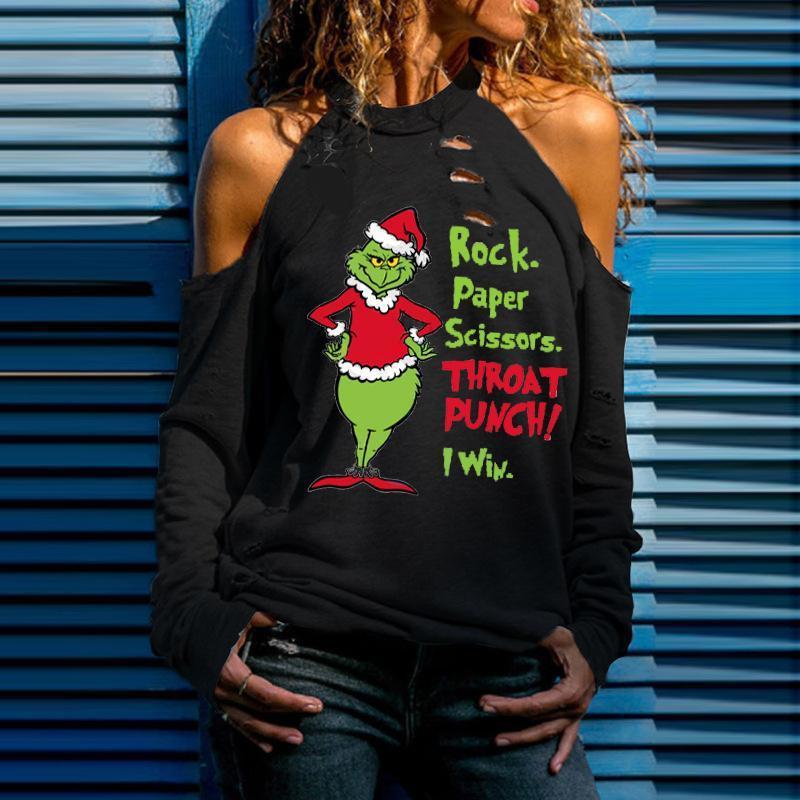 Long Sleeve Hole Hollow T-shirt