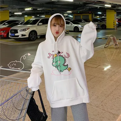 Loose plus fleece pullover sweater White - Shop at LoveMi
