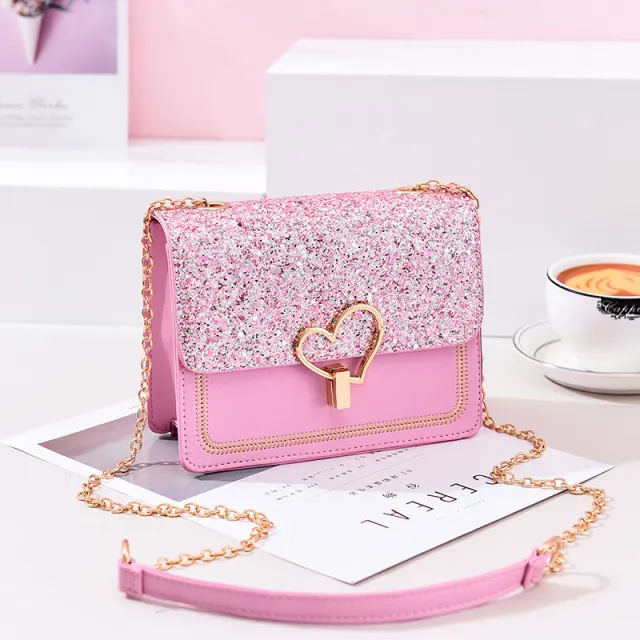Korean style ins ladies shoulder messenger bag Pink - Shop at LoveMi