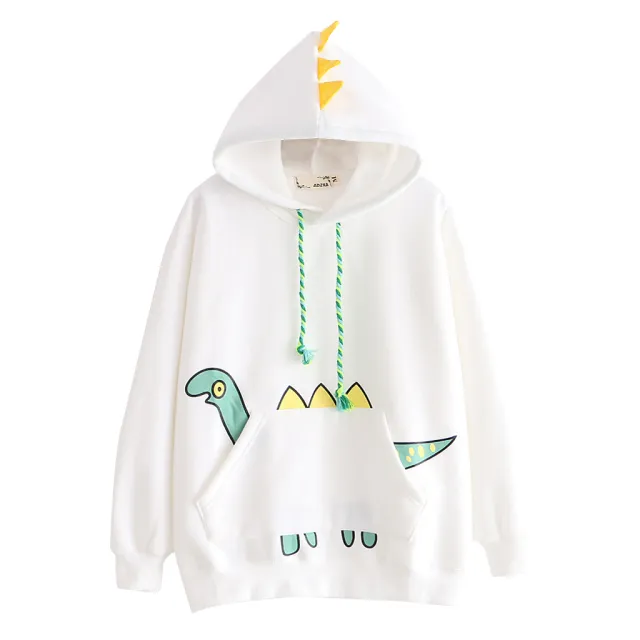 Women's hooded plus fleece sweater White - Shop at LoveMi