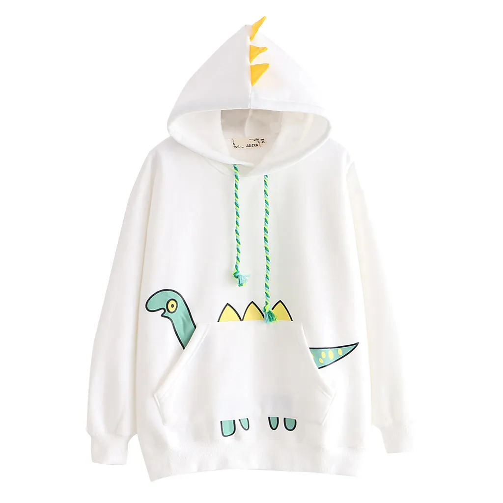 Women's hooded plus fleece sweater - White