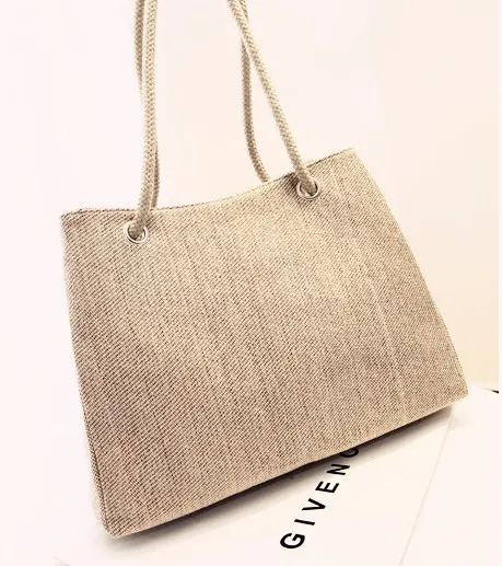 Large capacity shoulder bag shopping bag bag Khaki - Shop at LoveMi