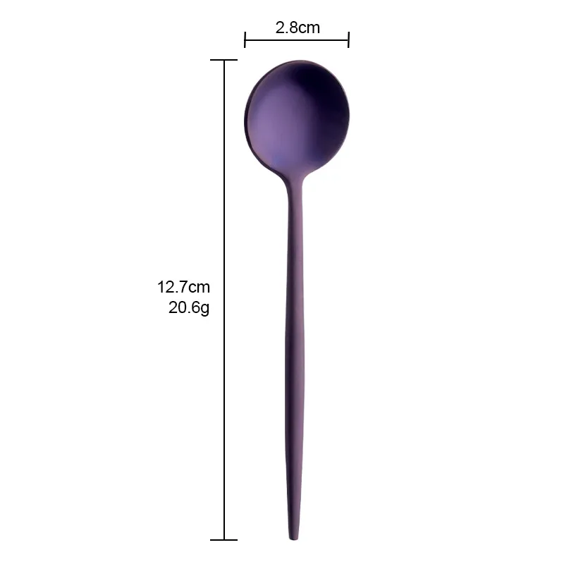 Bida 304 stainless steel round Portuguese tea spoon - Purple