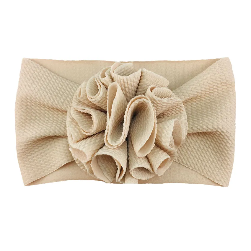 Twill bubble flower headband - Beige