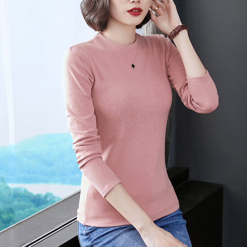 Women's long sleeve t-shirt Korean slim body shirt