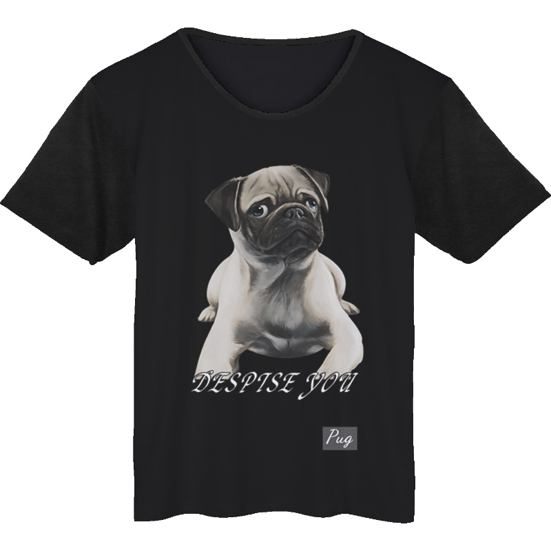 Pug dog funny pattern short sleeve t-shirt