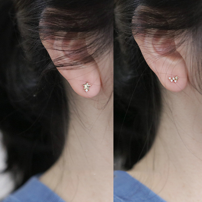 Star Japanese and Korean student earrings