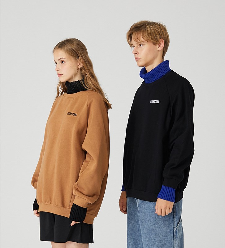 High neck simple loose sweater