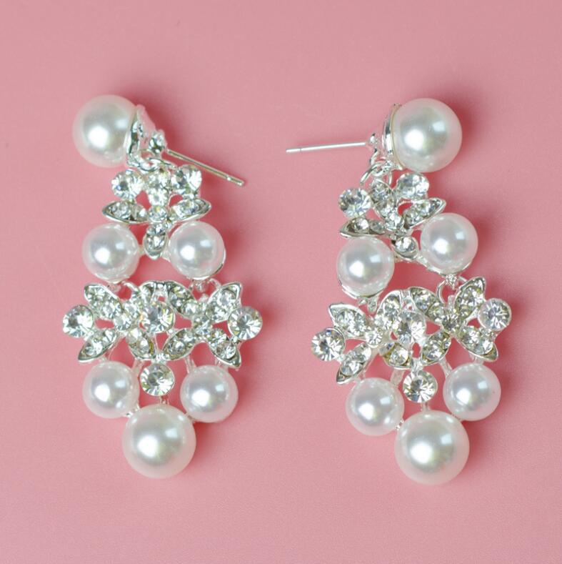 Pearl Necklace Bridal Necklace and Earring Set