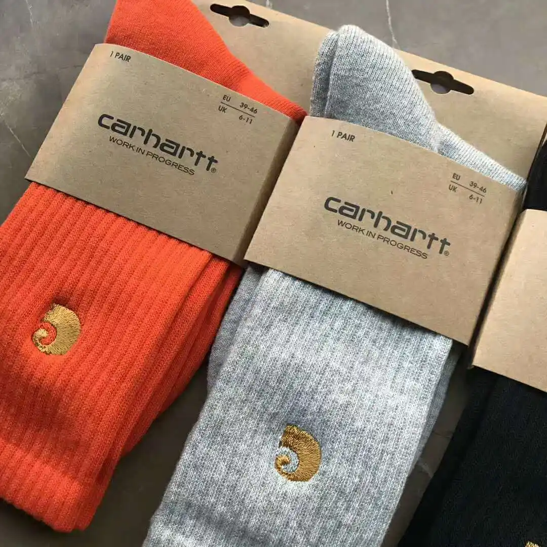 Mid-high tube gold label embroidery sports socks