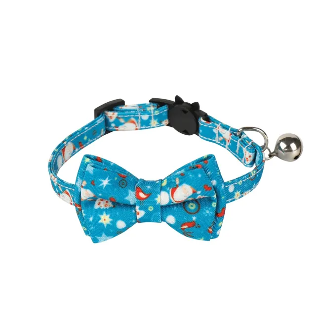 Christmas Bow Tie Dog Collar Pet Gift Blue - Shop at LoveMi