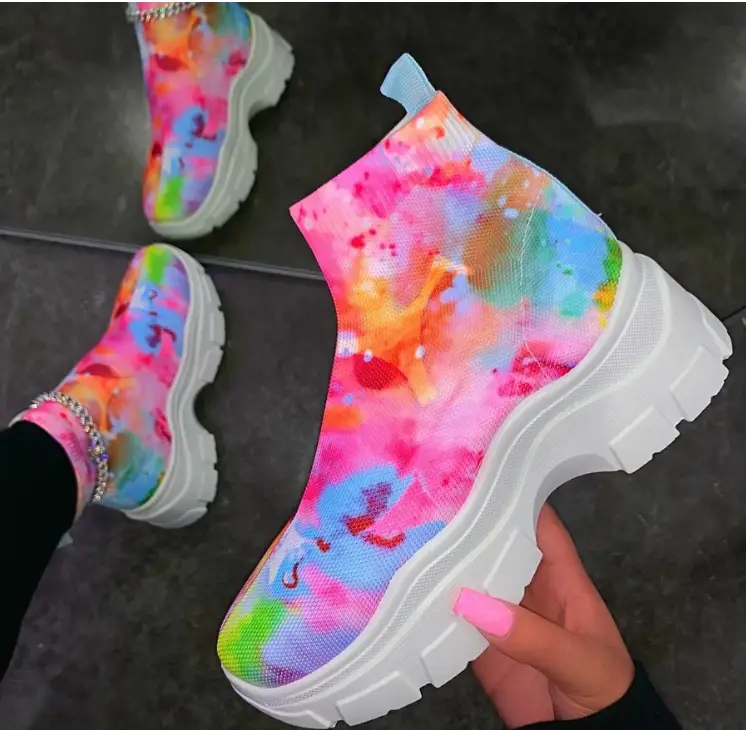 Printed casual mesh shoes