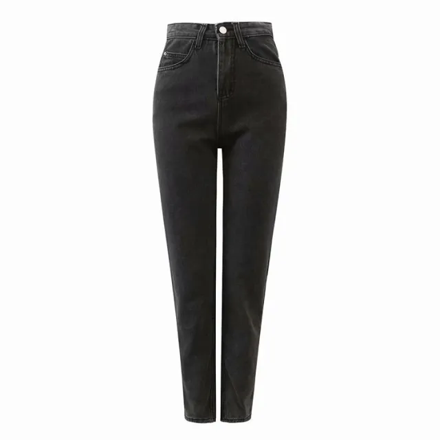 Fashion Women's Washed High Waist Loose Jeans Photo Color - Shop at LoveMi