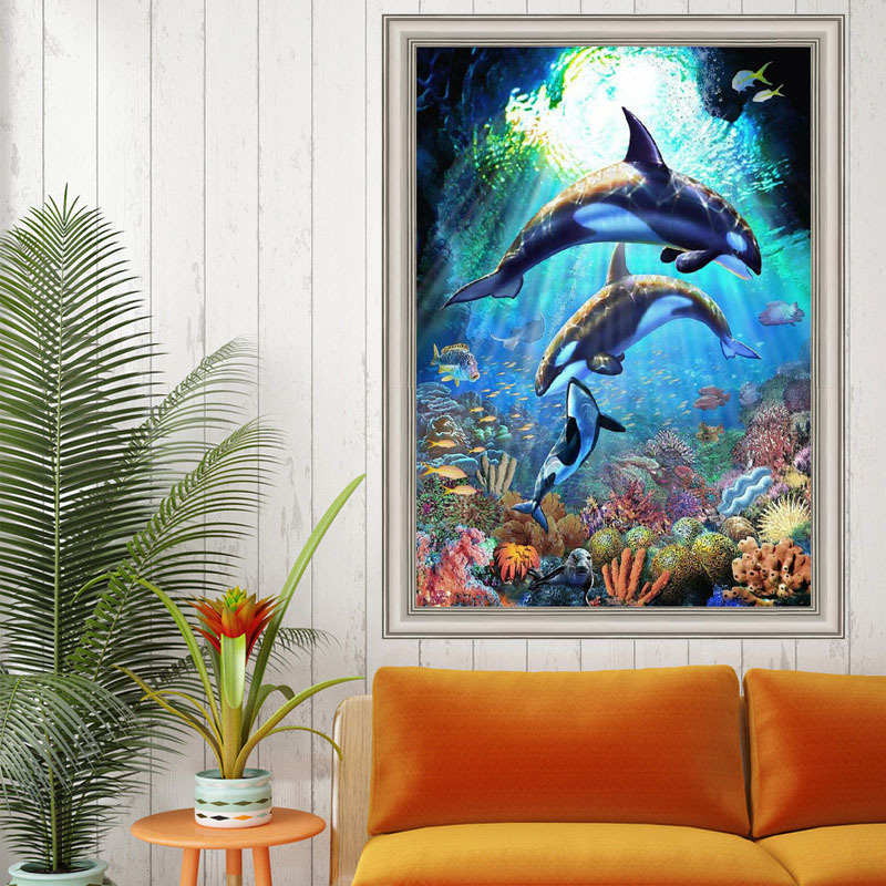 The world of underwater applique cross - stitch