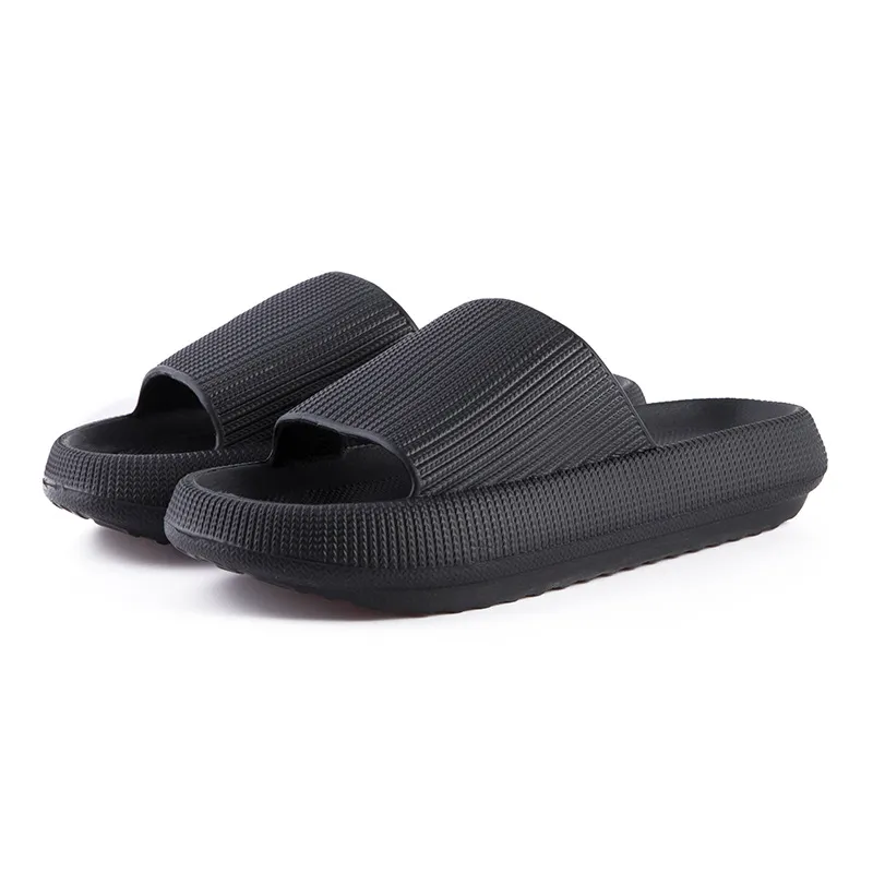 Non-slip home soft bottom eva sandals and slippers - Black