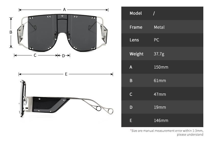 Title 1, Metal big frame sunglasses