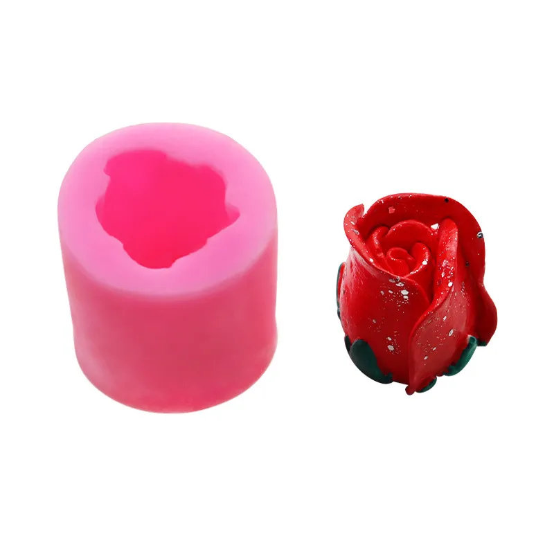Three-dimensional rose fondant silicone mold - Pink