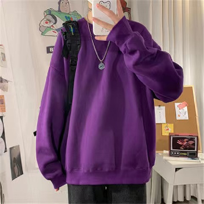 Men's and Women's Loose Casual Fashion Hong Kong Style plus velvet all-match Clothes