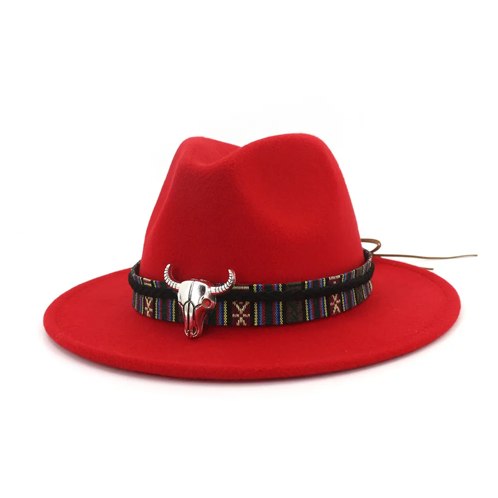 Woolen jazz top hat for ladies - Red