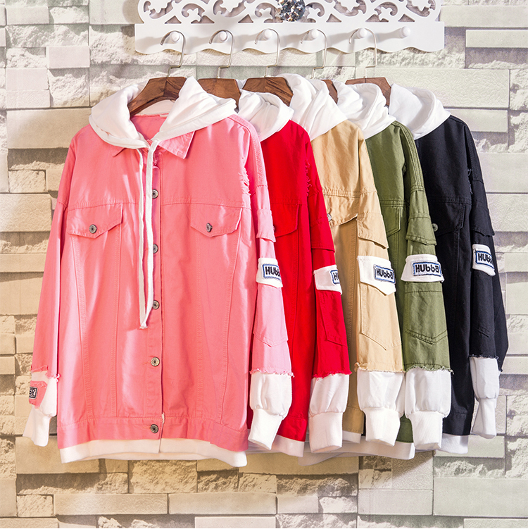 Casual hooded denim jacket