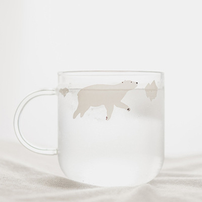 Polar handmade glass cute mug