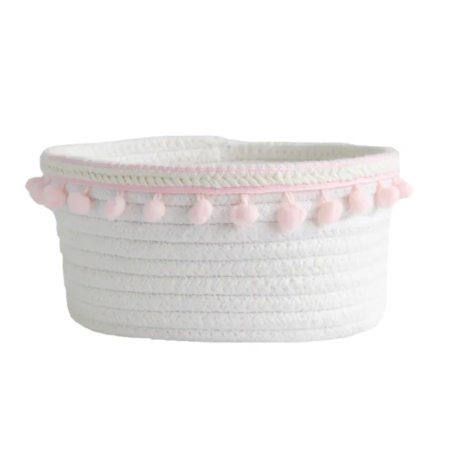 Nordic simple cotton rope storage basket Pink - Shop at LoveMi