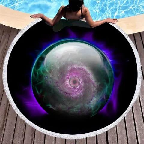 Retro Round Printed Beach Towel