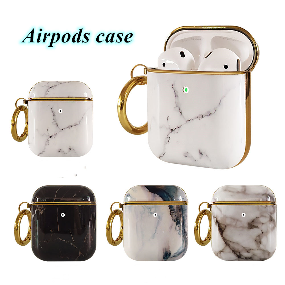 Compatible with Apple, Plating TPU Marble Pattern Soft Shell AirPods Cover - Image 3