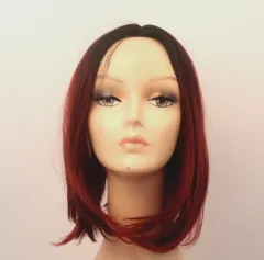Wine red wave head chemical fibre hood - View 1