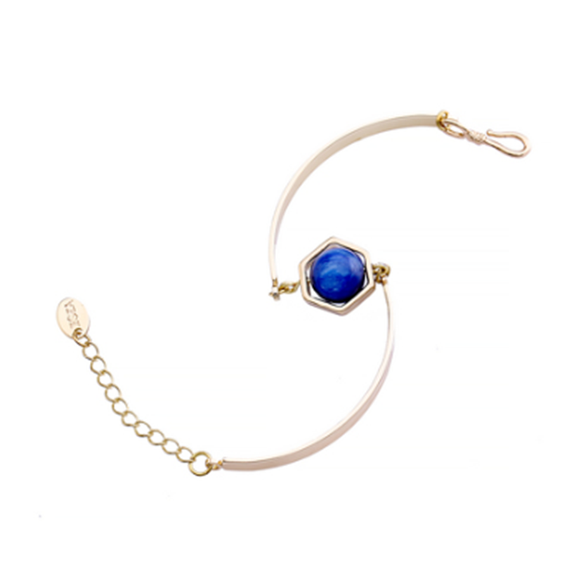 Neptune Natural Kyanite Crystal Geometric Bracelet