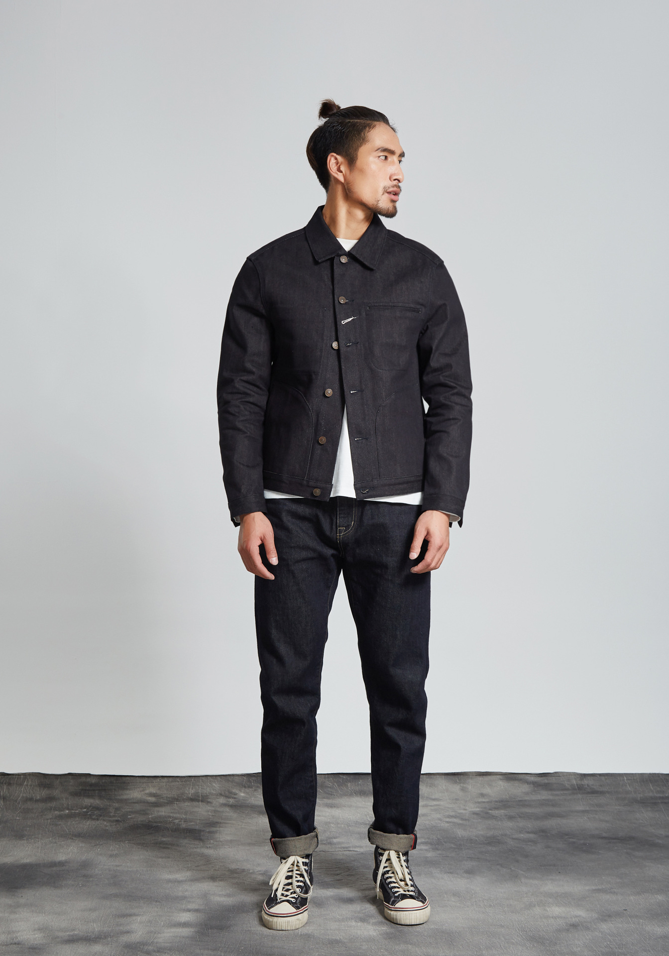 Men's red ear denim jacket