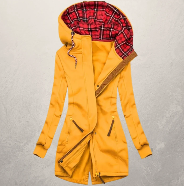 Color block hooded Print Long Sleeve Jacket