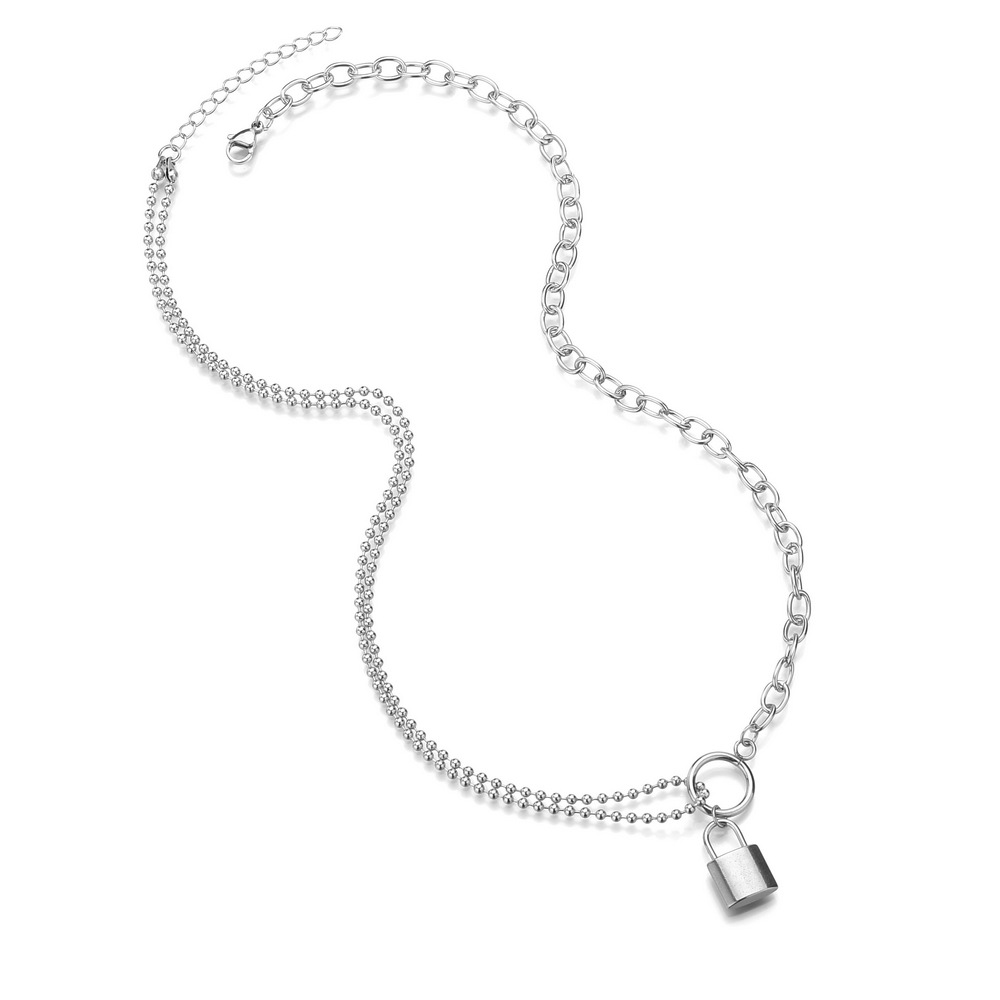 Lock asymmetric necklace