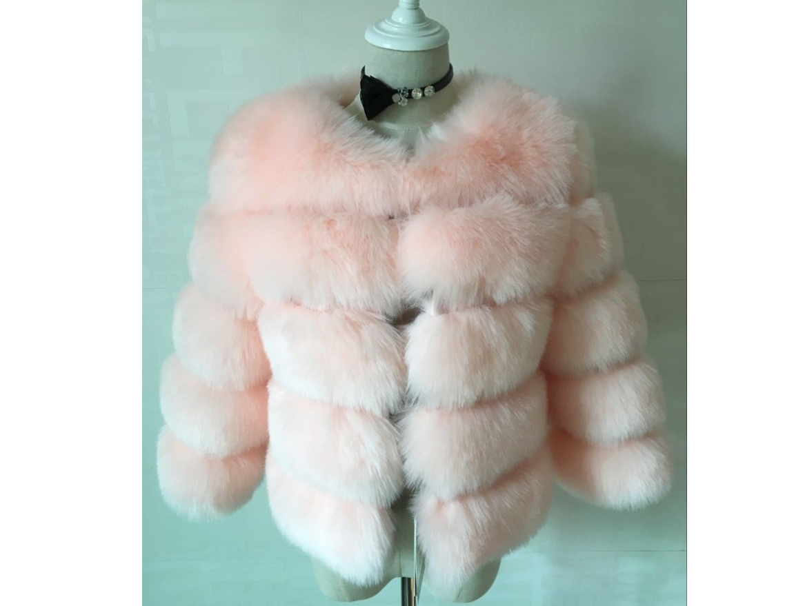 New faux furry slim mink jacket short faux fur fur coat female Pink - Shop at LoveMi