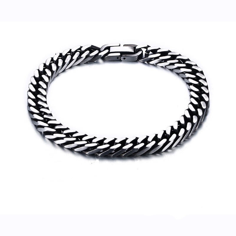 Double buckle four-sided men's bracelet