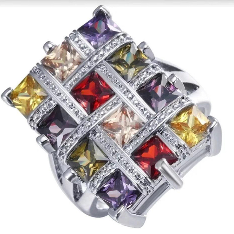 Color brick high-end domineering ring jewelry
