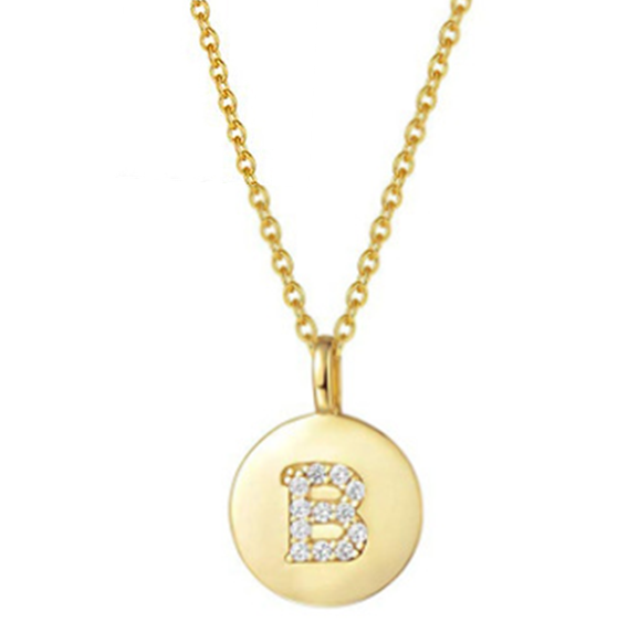 Single Studded Letter Necklace