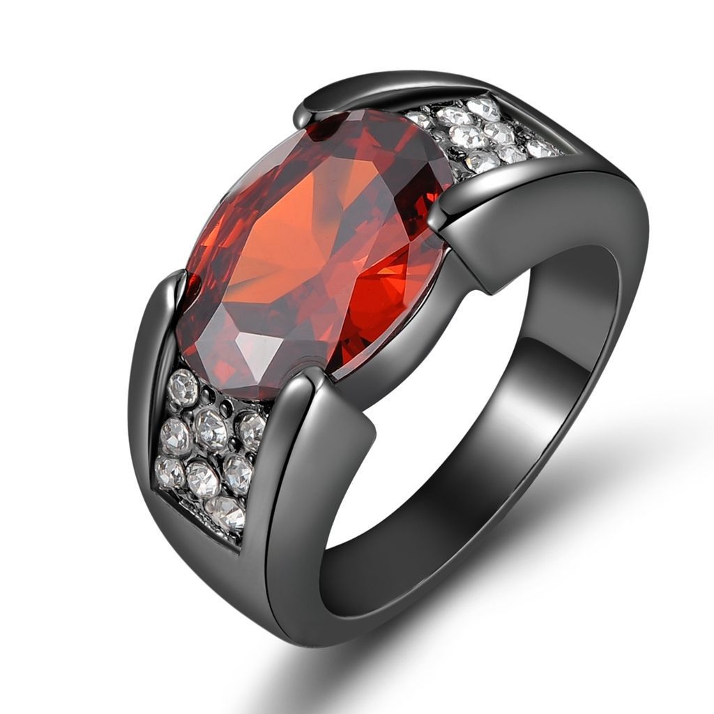 Ruby Black Gold Zircon Ring Party Party Ring