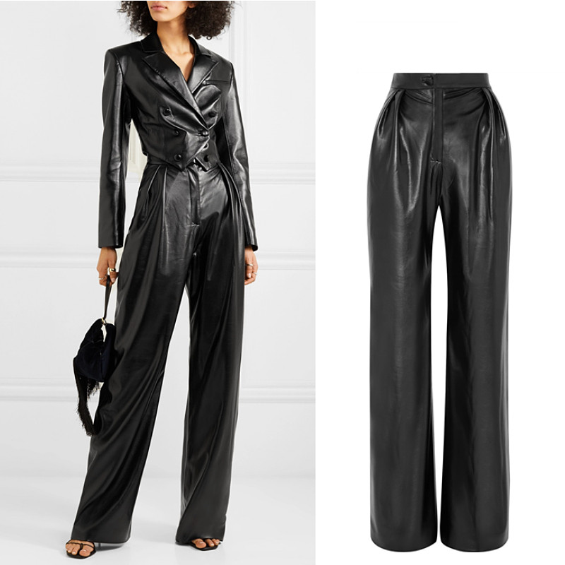 European and American thin wide-leg pants