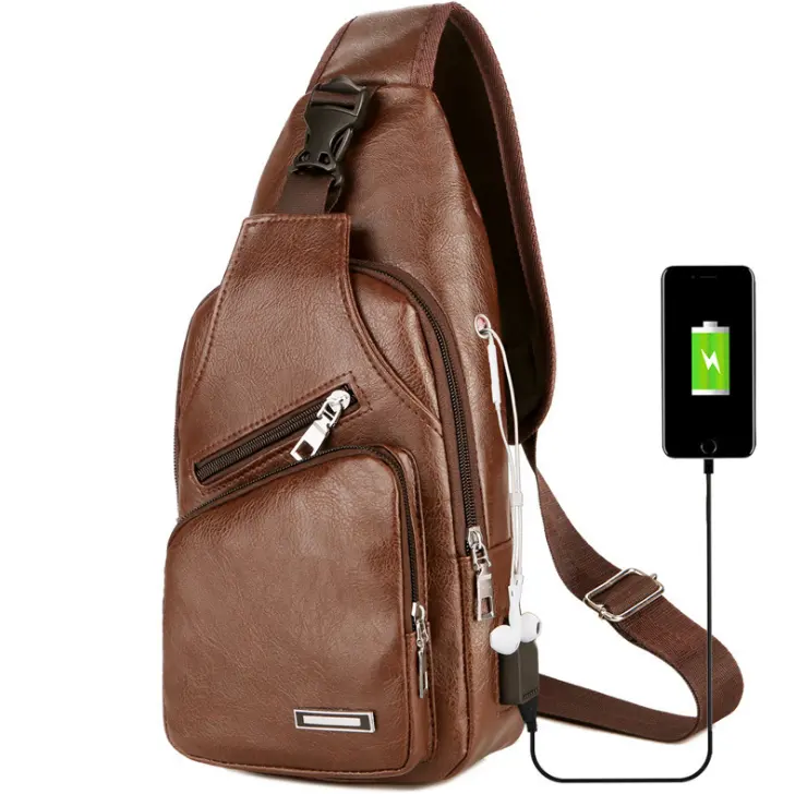 USB Portable Charging Chest Bag Messenger