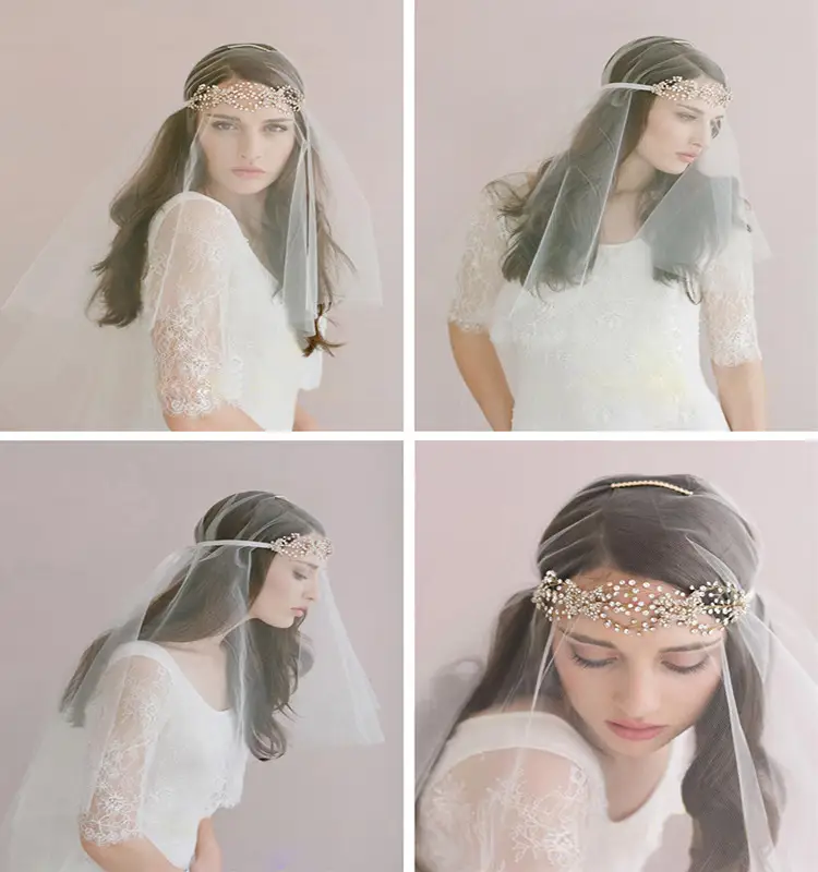 Beautiful Crystal Accessories Cover Soft Veil