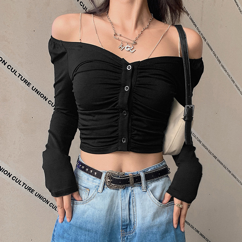 Women's Long-sleeved V-neck Single-breasted Cardigan